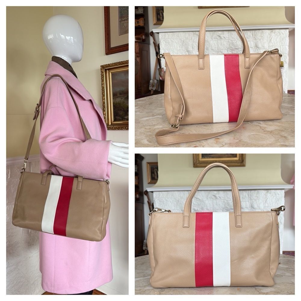 Talbots Genuine Leather Tote Bag with Crossbody Strap - As New